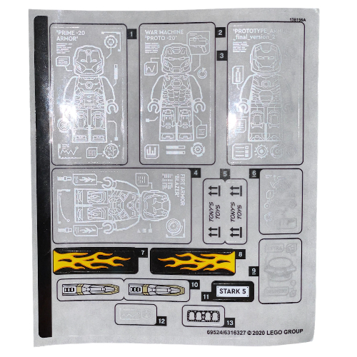Lego Sticker Sheet for Set 76167-1 / [No Color/Any Color]