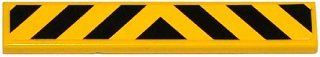Lego Tile 1 x 6 with Black and Yellow Danger Stripes Pattern (Sticker) - Set 60079