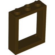 Lego Window Frame 1 x 3 x 3 / Dark Brown