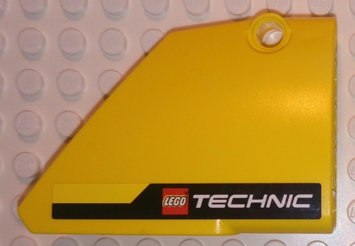 Lego Technic, Panel Fairing #14 Large Short Smooth, Side B with Black Stripe and LEGO TECHNIC Logo Pattern (Sticker) - Set 8069