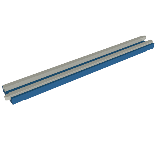 Lego Train Track 12V Conducting Rail Straight without Cable Connection Holes / Blue