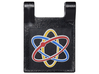 Lego Flag 2 x 2 Square with Flat Edge with Blue, Red and Yellow Spinning Orbits (The Mixer Logo) Pattern (Sticker) - Set 10244