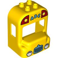 Lego Duplo Bus Front with Headlights, Grille and 'ABC' Print