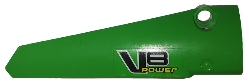 Lego Technic, Panel Fairing # 6 Long Smooth, Side B with 'V8 power' Pattern (Sticker) - Set 42039