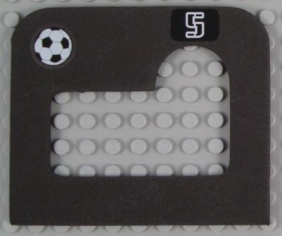 Lego Foam Soccer Target 10 x 9 with One Hole with Number 5 and Soccer Ball (Football) Pattern (Stickers) - Set 3423