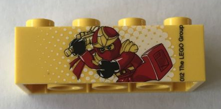 Lego Brick 2 x 4 with Lego Ninjago Event Legoland Deutschland 2012 Pattern 2 of 3