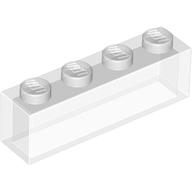 Lego Brick 1 x 4 without Bottom Tubes / Trans-Clear