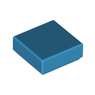 Lego Tile 1 x 1 with Groove / Dark Azure