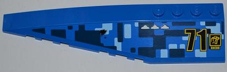 Lego Wedge 12 x 3 Left with Black '71', Snake Head and 'NNENN' Pattern (Sticker) - Set 7066