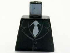 Lego Torso Suit with 2 Buttons and White Tie Pattern / Black