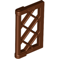 Lego Window 1 x 2 x 3 Pane Latticed with Thick Corner Tabs / Reddish Brown