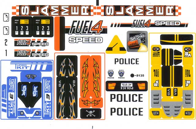 Lego Sticker Sheet for Set 8135-1