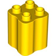 Lego Duplo Brick 2 x 2 x 2 with Indented Sides (Tree Trunk) / Yellow