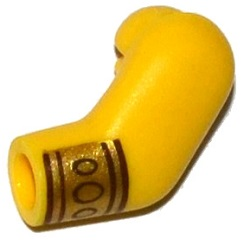 Lego Arm, Left with Gold Wristband with 3 Circles Pattern / Yellow
