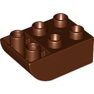 Lego Duplo Brick 2 x 3 with Curved Bottom / Reddish Brown