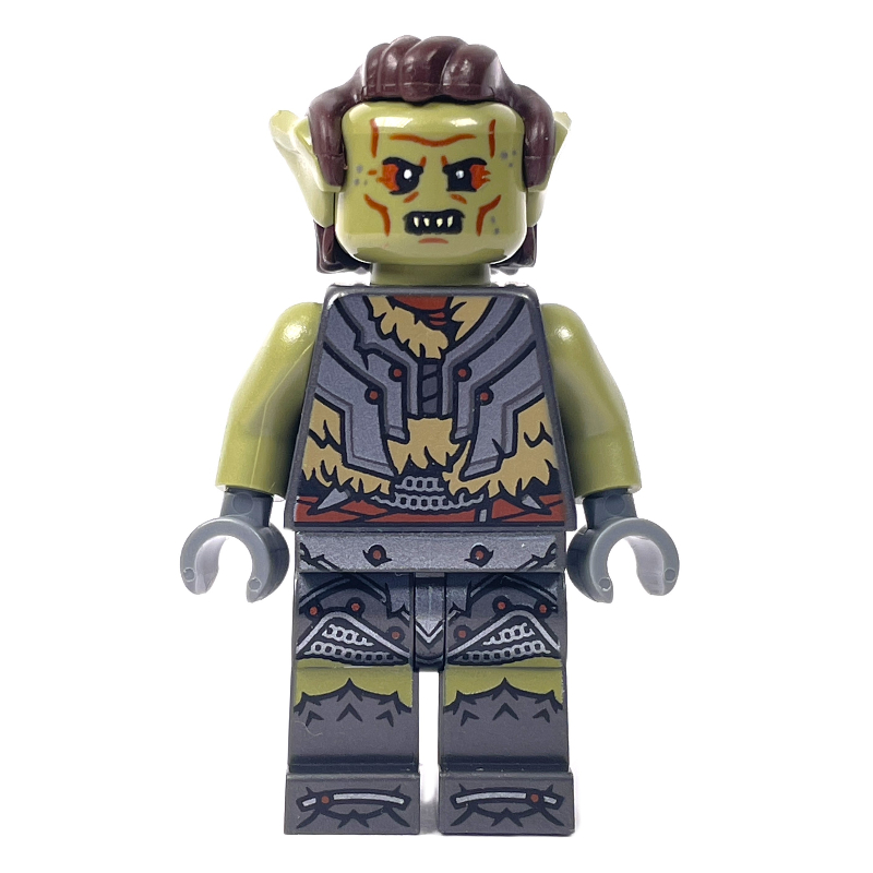 Lego Orc, Olive Green, Dark Tan Fur Trim