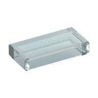 Lego Tile 1 x 2 with Groove / Opal Trans-Clear
