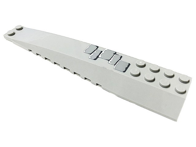 Lego Wedge 16 x 4 Triple Curved with Reinforcements with Bricks Pattern 2 (Sticker) - Set 71040 / Light Bluish Gray