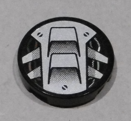 Lego Tile, Round 2 x 2 with Light Bluish Gray Air Inlet Pattern (Sticker) - Set 8864