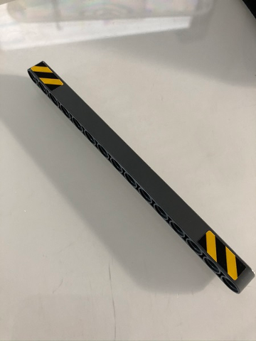 Lego Technic, Liftarm Thick 1 x 15 with Black and Yellow Danger Stripes at Both Ends Pattern (Stickers) - Set 42098