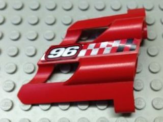 Lego Technic, Panel Fairing # 1 Large Short, Large Holes, Side A with Silver '96' Pattern (Sticker) - Set 8279