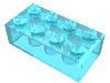 Lego Brick 2 x 4 / Glitter Trans-Light Blue