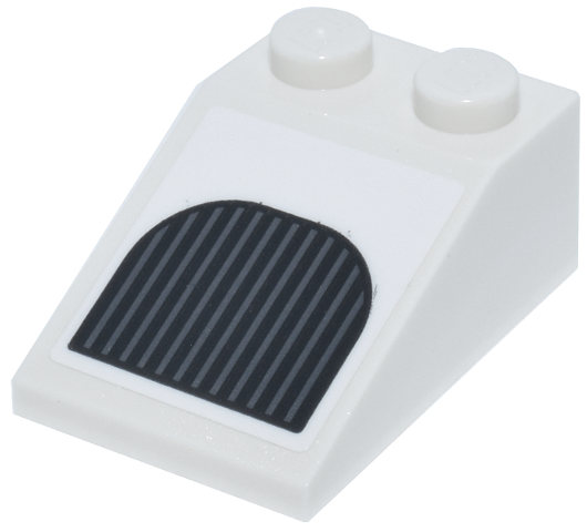 Lego Slope 33 3 x 2 with Black and Dark Bluish Gray Vertical Grille Pattern (Sticker) - Set 75419 / White