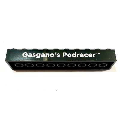 Lego Brick 2 x 10 with 'Gasgano's Podracer' / Black