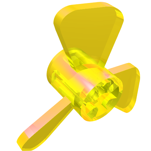 Lego Propeller 3 Blade 3 Diameter with Axle Cross / Trans-Yellow
