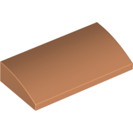 Lego Brick Curved 2 x 4 x 2/3 No Studs, with Bottom Tubes / Nougat