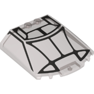Lego Windscreen 6 x 6 x 1 1/3 with Black and Silver Lines (Cockpit) Print