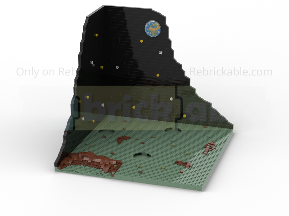 Lego Moon Diorama for Tintin Moon Rocket #21367