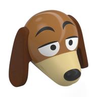 Lego Animal Head, Dog with Slinky Print / Medium Nougat