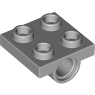 Lego Plate Special 2 x 2 with 2 Pin Holes / Light Bluish Gray
