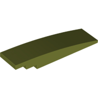 Lego Brick Curved 8 x 2 No Studs / Olive Green