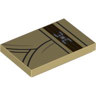 Lego Tile 2 x 3 with Jedi Robe Print / Tan