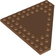 Lego Wedge Plate 10 x 10 Cut Corner [No Centre Studs] / Medium Nougat