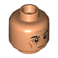 Lego Minifig Head Crosshair, Circle and + over Right Eye, Cheek and Forehead Lines Print
