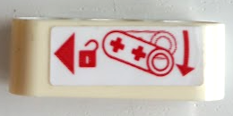 Lego Technic, Liftarm Thick 1 x 3 with Red Padlock, Arrow and Triangle Pattern (Sticker) - Set 42098