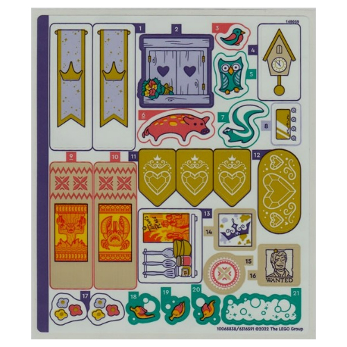 Lego Sticker Sheet 1 for Set 43205-1 / [No Color/Any Color]