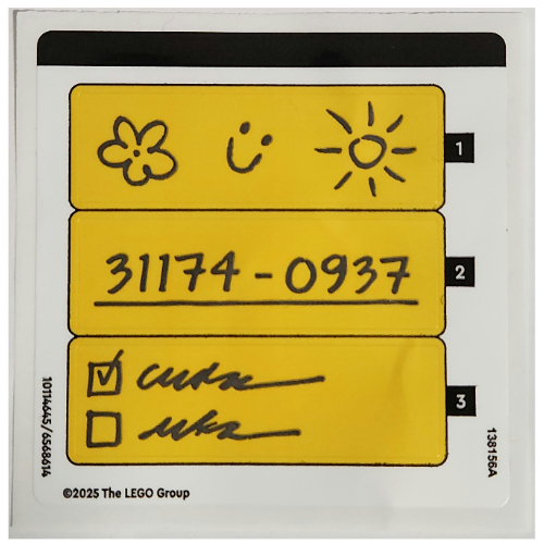 Lego Sticker Sheet for Set 31174-1 / [No Color/Any Color]