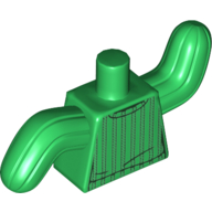Lego Torso, Rounded Arms, Cactus Shirt, Green Vertical Stripes, Cactus Suit Arms / Green