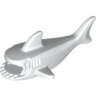 Lego Animal Body Part, Shark Body with Three Gill Slits / White