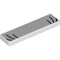 Lego Tile 1 x 4 with Black Lines, Whiskers, Eyelashes Print