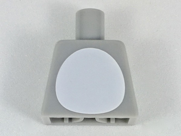 Lego Torso with White Stomach Pattern / Light Bluish Gray