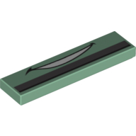 Lego Tile 1 x 4 with Smile Print [9483] / Sand Green