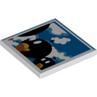 Lego Tile 4 x 4 with Bob-Ombs Print