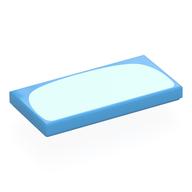 Lego Tile 2 x 4 with Bright Light Blue Tummy Print