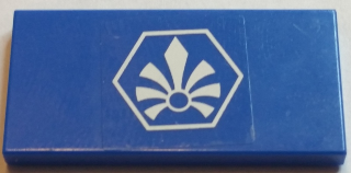 Lego Tile 2 x 4 with White Chima Logo in Hexagon Pattern (Sticker) - Set 70013
