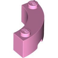 Lego Brick Round Corner 3 x 3 Macaroni with 2 Studs / Bright Pink